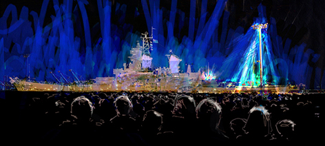 As part of community outreach, the USS IOWA will act as an event stage for concerts and events